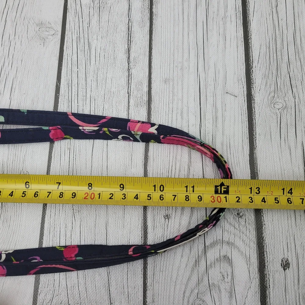 Vera Bradley Hipster Crossbody RIBBONS Winter 2012 Navy Blue Floral Pink - Picture 10 of 16
